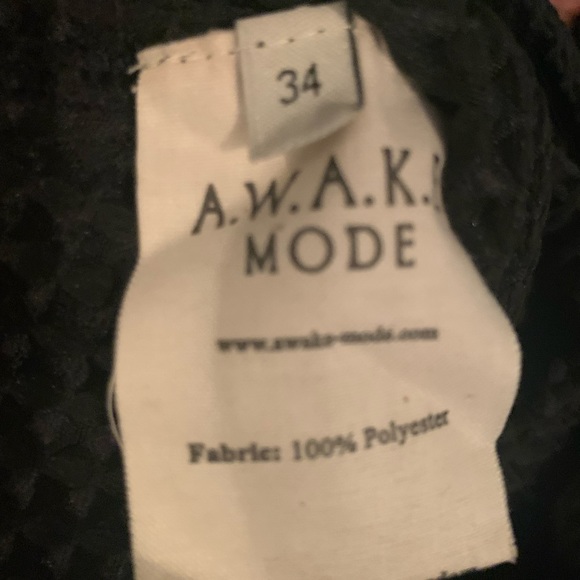 A.W.A.K.E Mode Faille Button Detailed Pencil Black Waffle Skirt Size 35 - Picture 5 of 6